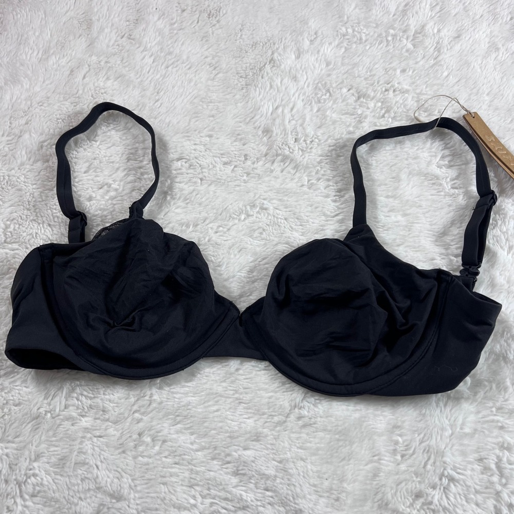 SKIMS Women's Unlined Underwire Bra Onyx Black 32DD BR-UWR-0234 NWT